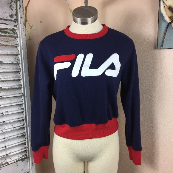 Fila Sweaters - Fila Crop Long Sleeve Top Sz L G19
